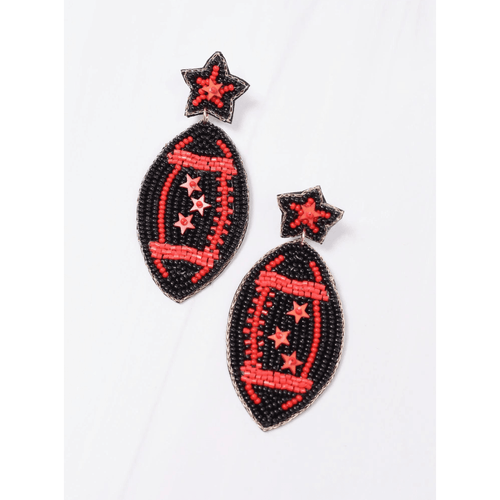 8.28 Boutique:Caroline Hill,Snap the Ball Black and Red Earrings,Earrings