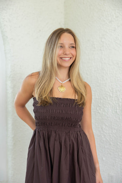 Z-Supply Cornelia Poplin Maxi Dress in Chocolate Cherry – 8.28