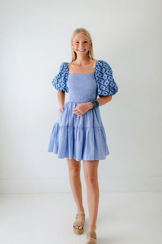 Victoria Dunn Lucia Dress in Petit Blue