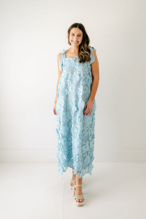 J.Marie Collections Dylan Blue Lace Midi Dress