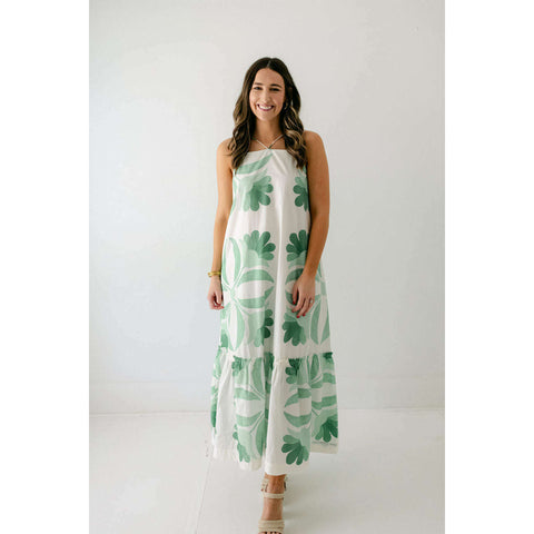 Z-Supply Dewi Pacific Floral Maxi Dress Bermuda Green