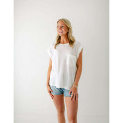 8.28 Boutique:Free People,Free People Our Time Tee in White,Shirts & Tops