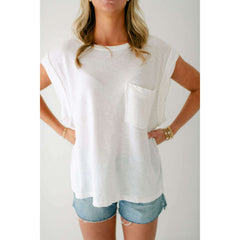 8.28 Boutique:Free People,Free People Our Time Tee in White,Shirts & Tops