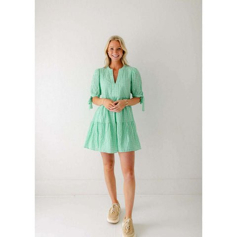 The Sidney Dress in Hydrangea Sky Blue & Green