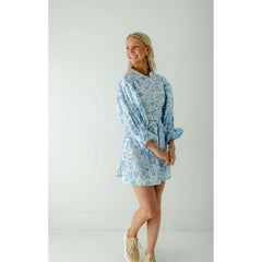 8.28 Boutique:Sincerely Ours,Sincerely Ours Blue Leopard Poplin Dress,Dress
