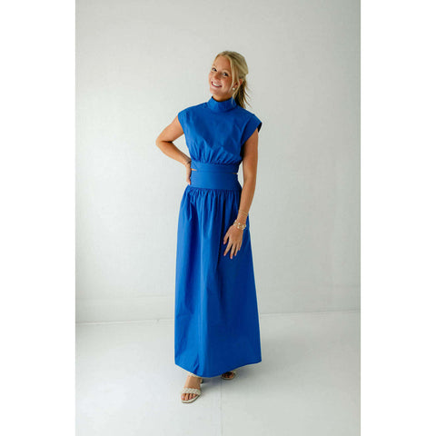 Lucy Paris Trina Long Sleeve Dress in Midnight Blue