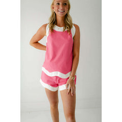 8.28 Boutique:Aureum,Aureum Linen Wave Short Set in Pink,Dress