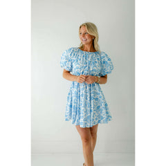 8.28 Boutique:Sincerely Ours,Sincerely Ours Blue Leopard Poplin Cut Out Dress,Dress