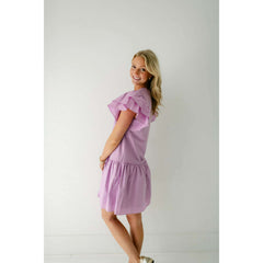 8.28 Boutique:English Factory,English Factory Lilac Ruffle Mini Dress,Dress