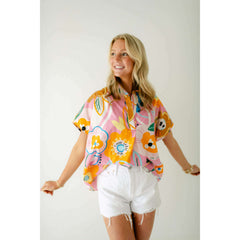 8.28 Boutique:Karlie Clothes,Karlie Artist Floral V-neck Collar Top,Shirts & Tops