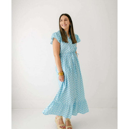 8.28 Boutique:Beau & Ro,Beau & Ro The Flutter Midi in Blue Scallop,Dress