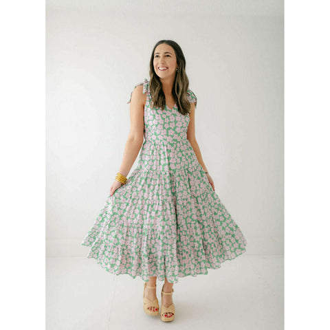 The Wknd Morgan Green Floral Maxi Dress