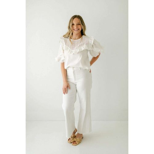 8.28 Boutique:Karlie Clothes,Karlie Eyelet Poplin White Top,Shirts & Tops