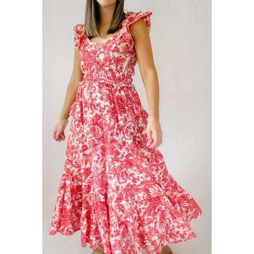 8.28 Boutique:Anna Cate Collection,Anna Cate Alex Midi Hot Pink Leaf Dress,Dress