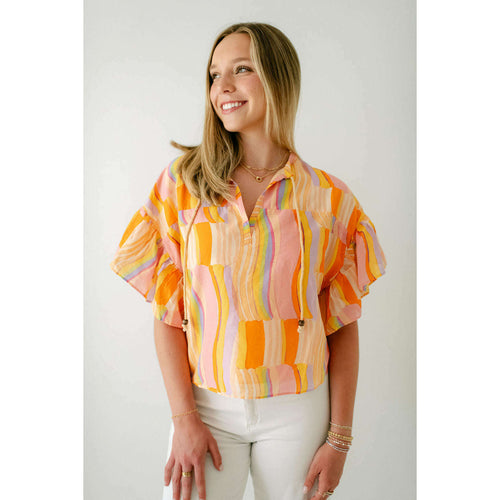 8.28 Boutique:Karlie Clothes,Karlie Orange Multi Stripe Top,Shirts & Tops