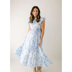 8.28 Boutique:J.Marie Collections,J.Marie Collections Palmer Button Up Ruffle Midi Dress,Dress