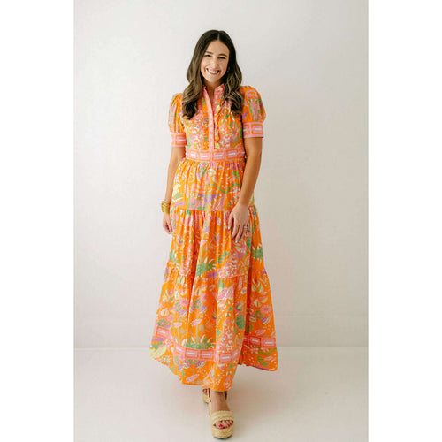 8.28 Boutique:CK Bradley,CK Bradley Annabelle Short Sleeve Dress in Eden Orange,Dress