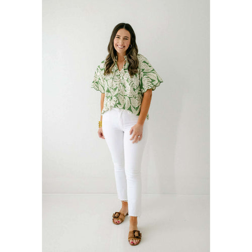 8.28 Boutique:Karlie Clothes,Karlie Palm Leaf Ibiza Poplin Top,Shirts & Tops