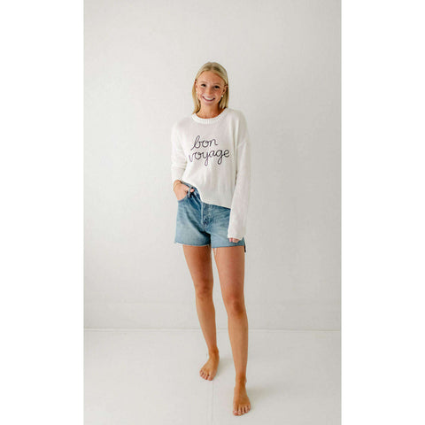 Sail to Sable Long Sleeve Classic Tunic in Navy Hydrangea