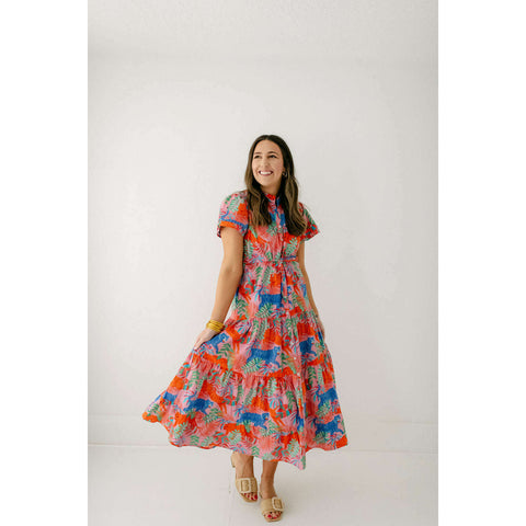 Jade by Melody Tam Puff Sleeve Tiered Dress in Garden Bloom