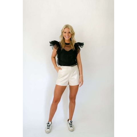 Joy*Joy Faux Leather Shorts