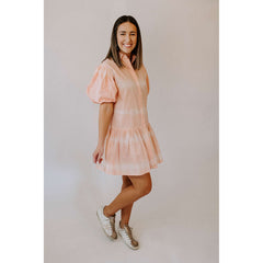 8.28 Boutique:WKND WYFR,WKND WYFR Frock It Mini Dress in Pink Grapefruit,Dress
