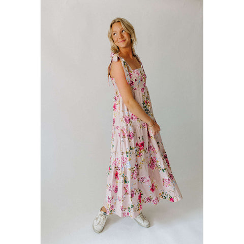 Karlie Seersucker Pastel Floral Ruffle Sleeve Dress