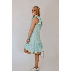 8.28 Boutique:ALLISON New York,Allison Lucia Lace Mini Dress in Mint,Dress