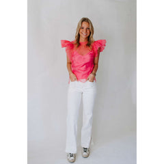 8.28 Boutique:Buddy Love,Buddy Love Kaycee Hot Pink Top,Tops