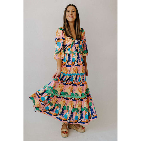 Karlie Clothes Abstract Swirl Tiered Dress