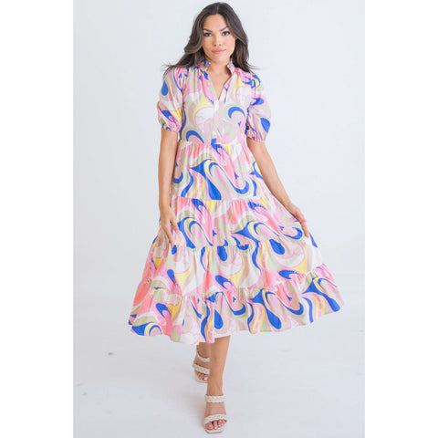 Karlie Clothes Floral Gauze Tiered Dress