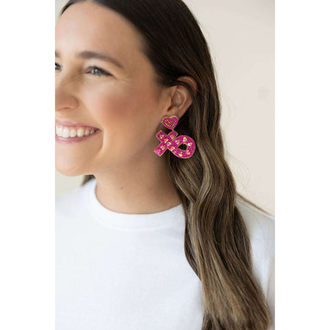 St Armands Designs Red Valentines Heart Earrings