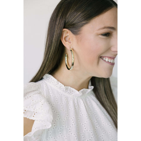 Smith & Co. Jewel Design Large City Girl Hoop Earrings