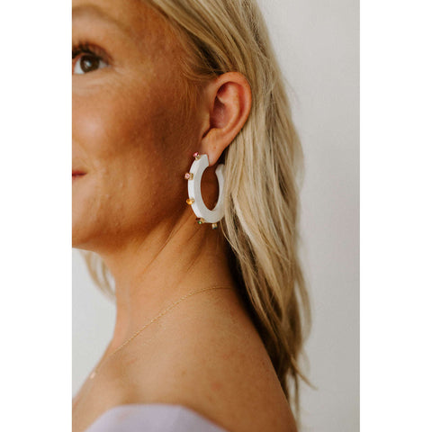 Smith & Co. Jewel Design Large City Girl Hoop Earrings