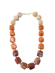 Charlotte Chunky Beaded Necklace- Rust Mix