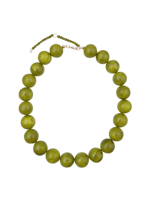 Kameron Chunky Beaded Necklace - Chartruese