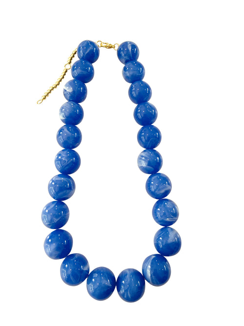 Carter Chunky Beaded Necklace - Cobalt