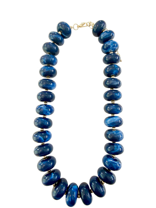 Liberty Chunky Beaded Necklace- Navy