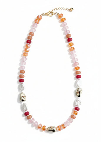 Pearly Gold and Pearl Bead Necklace