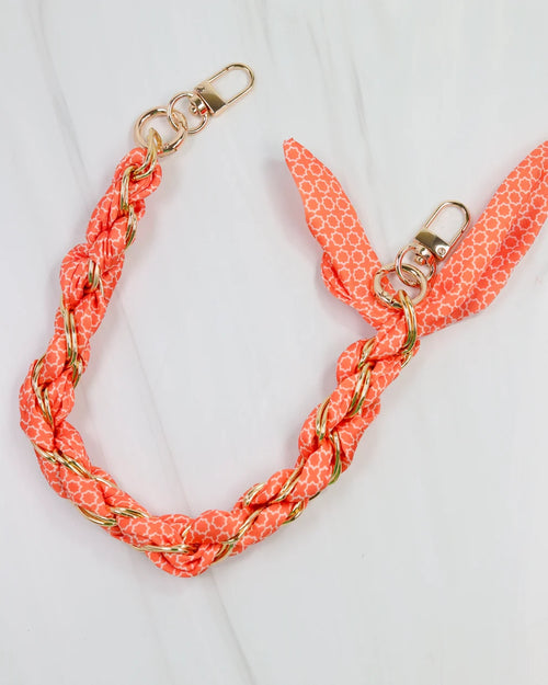 Caroline Hill Serafina Scarf Purse Chain in Orange