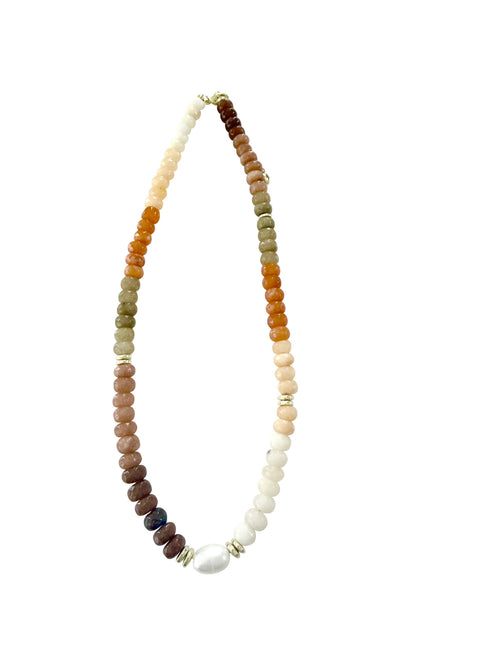 Karla Beaded Pearl Necklace- Neutral