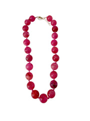 Mabry Chunky Beaded Necklace- Hot Pink
