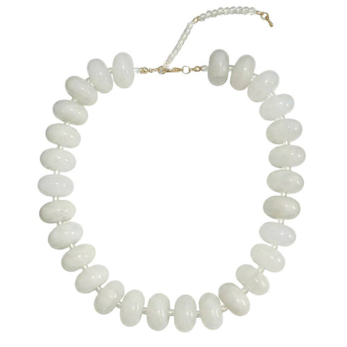 Bailey Chunky Beaded Necklace- Cream