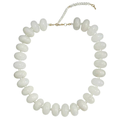 Stanley Chunky Beaded Necklace with Heart Charm - Dark Multi