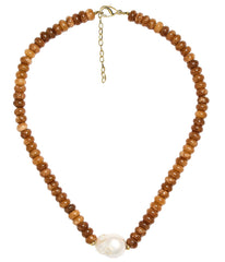 Susie- Quartz Beaded Necklace with freshwater Pearl - WS