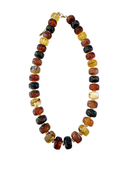 Morris Chunky Beaded Necklace -Tortoise