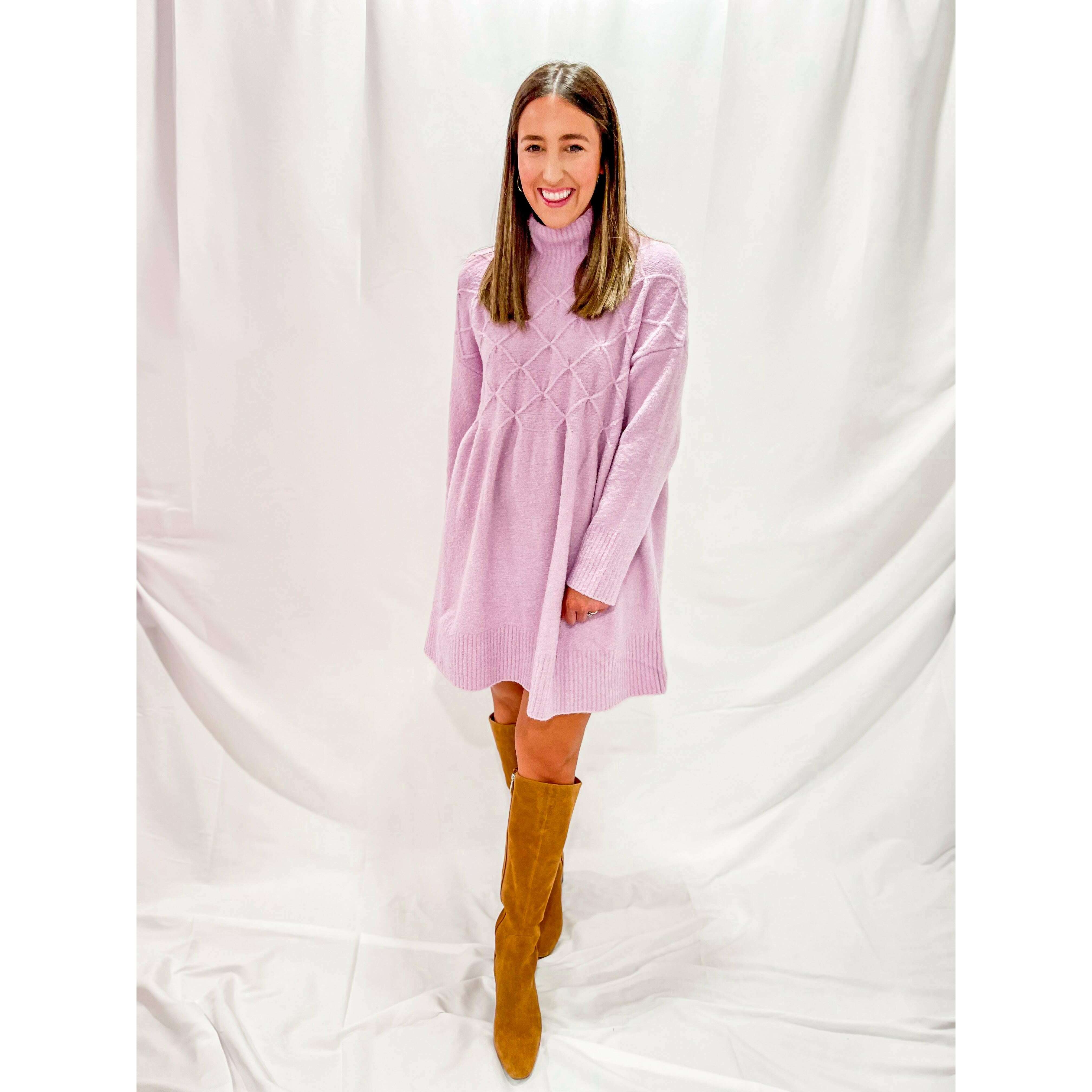 8.28 Boutique:Free People,Free People Jaci Sweater Dress in Lavender,Dress