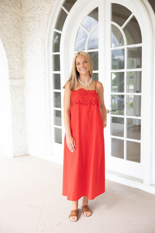 Lucy Paris Rey Maxi Dress in Red
