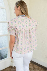 Karlie French Floral Novelty Collar Top