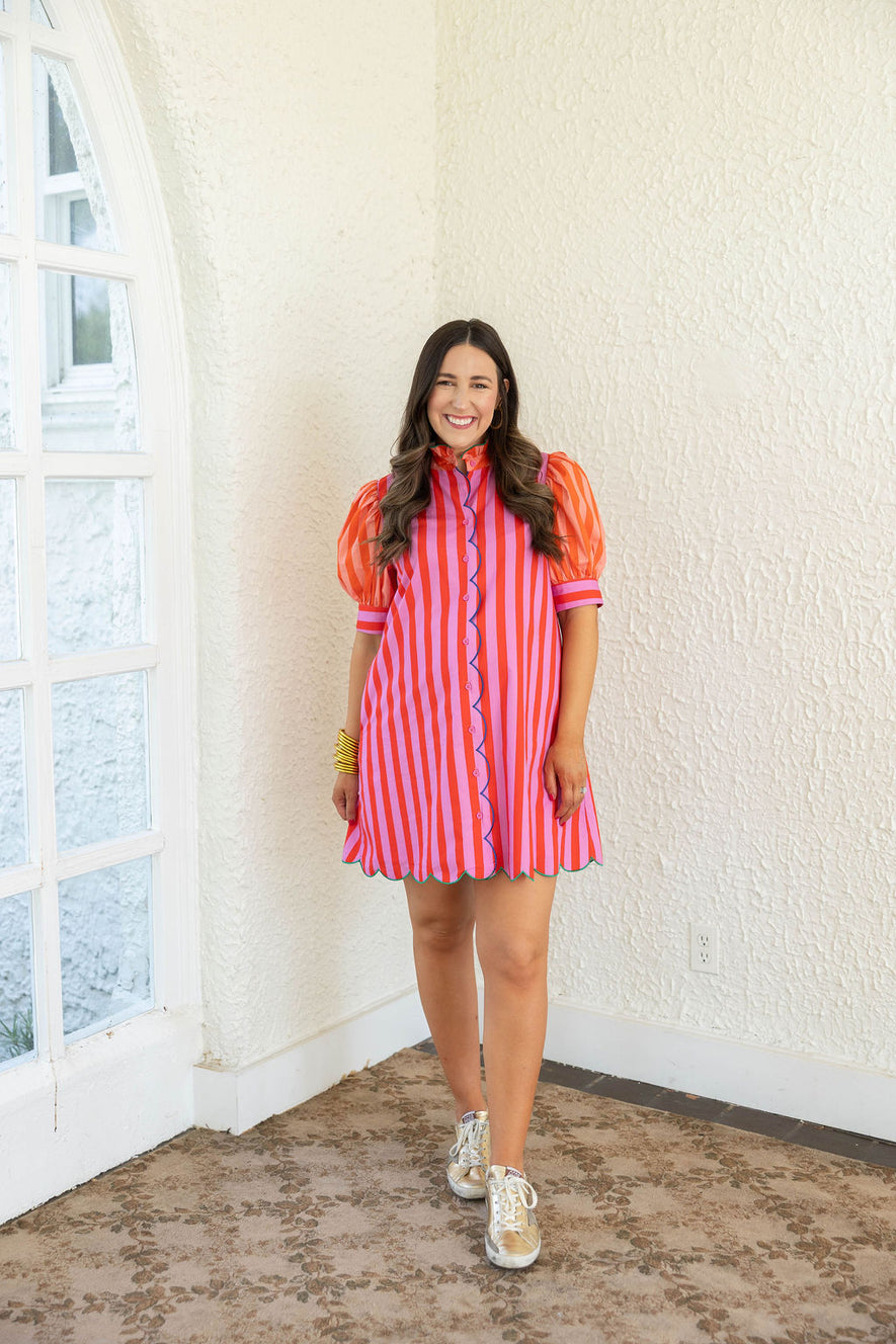 Karlie Stripe Color Block Ruffle Neck Dress – 8.28 Boutique Karlie Stripe Color Block Ruffle Neck Dress – 8.28 Boutique